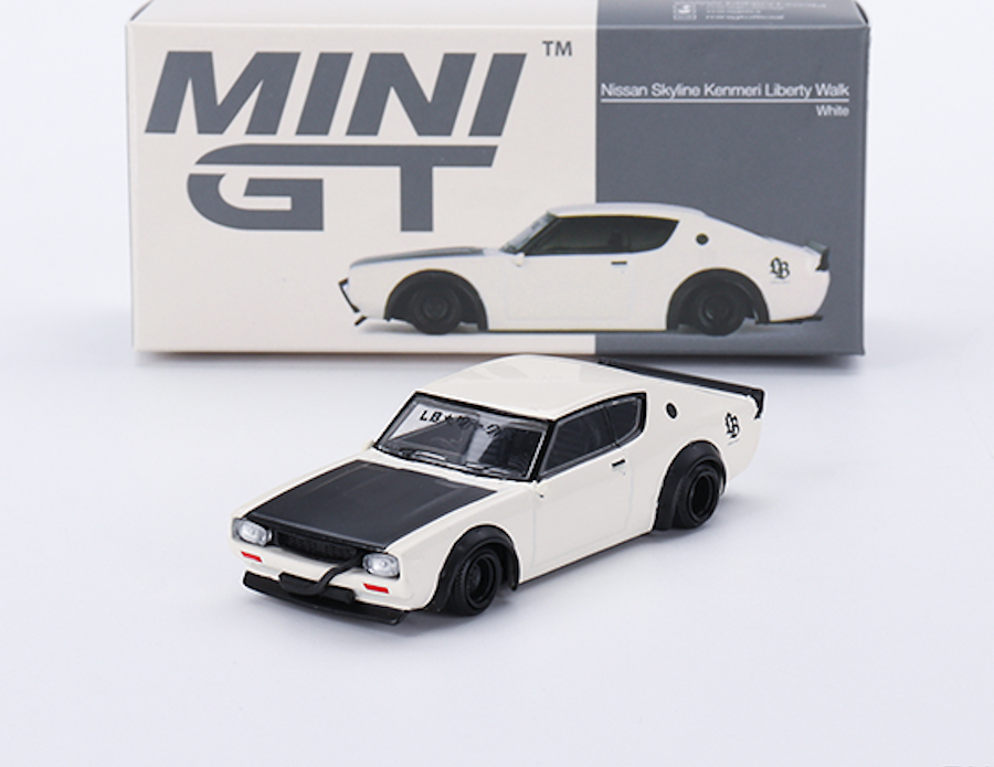 Nissan Skyline Kenmeri Liberty Walk White - Mini GT 1:64