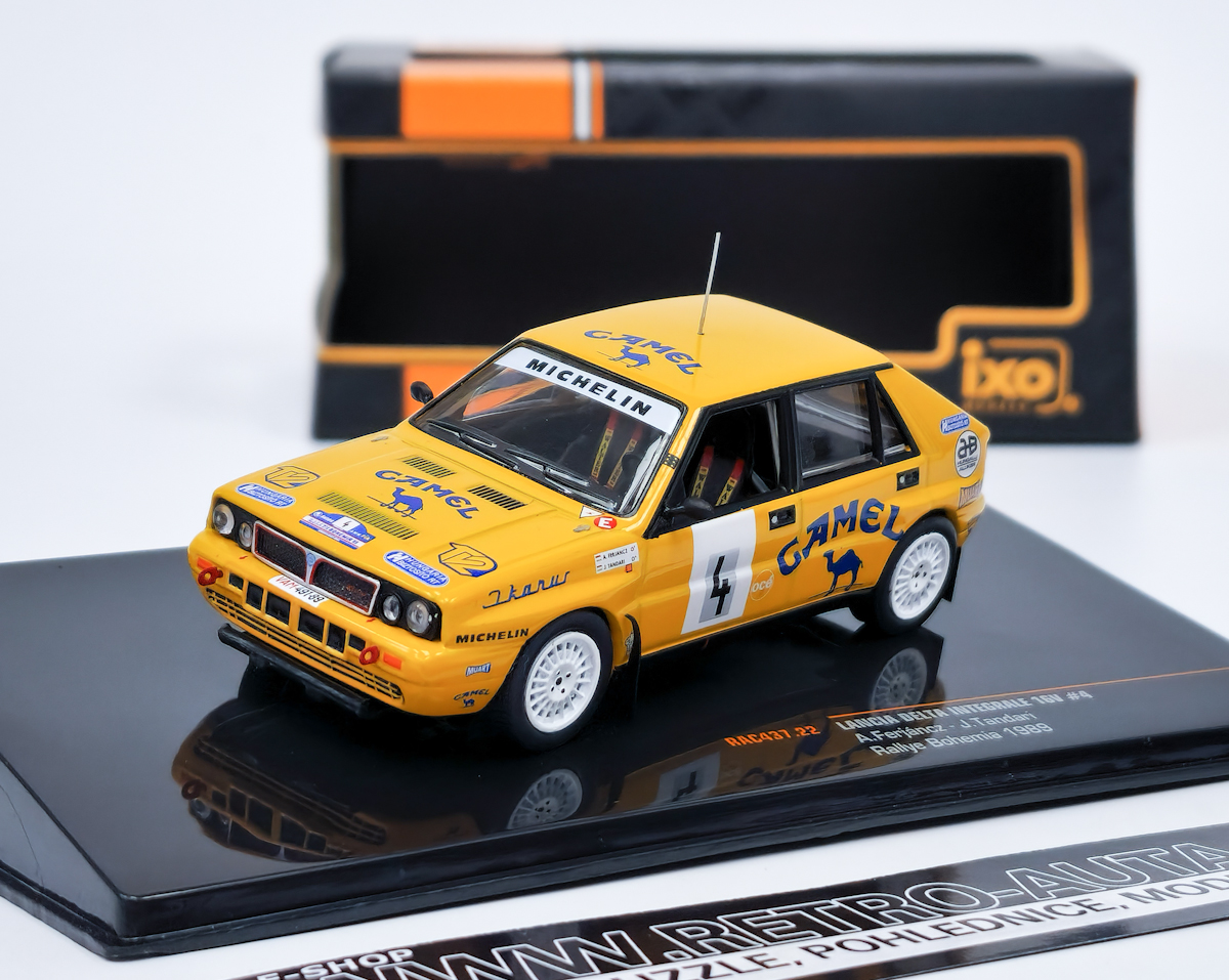 Lancia Delta Integrale 16V no.4 Camel Rally Bohemia 1990 A.Ferjancz/J.Tandari IXO 1:43