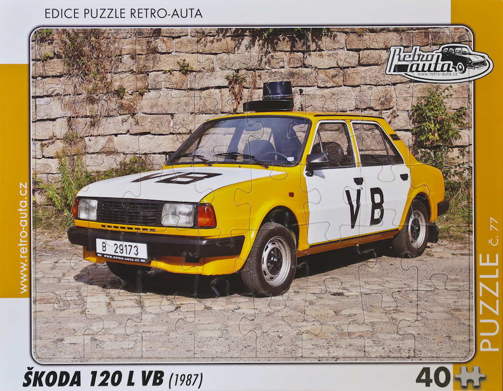 Puzzle č. 77 - ŠKODA 120 L VB (1987) 40 dílků