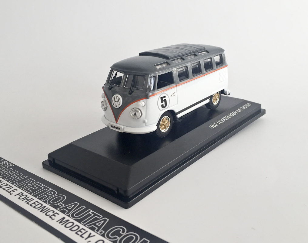 Volkswagen T1 Samba Microbus (1962) Bílá/Šedá Lucky Die Cast 1:43