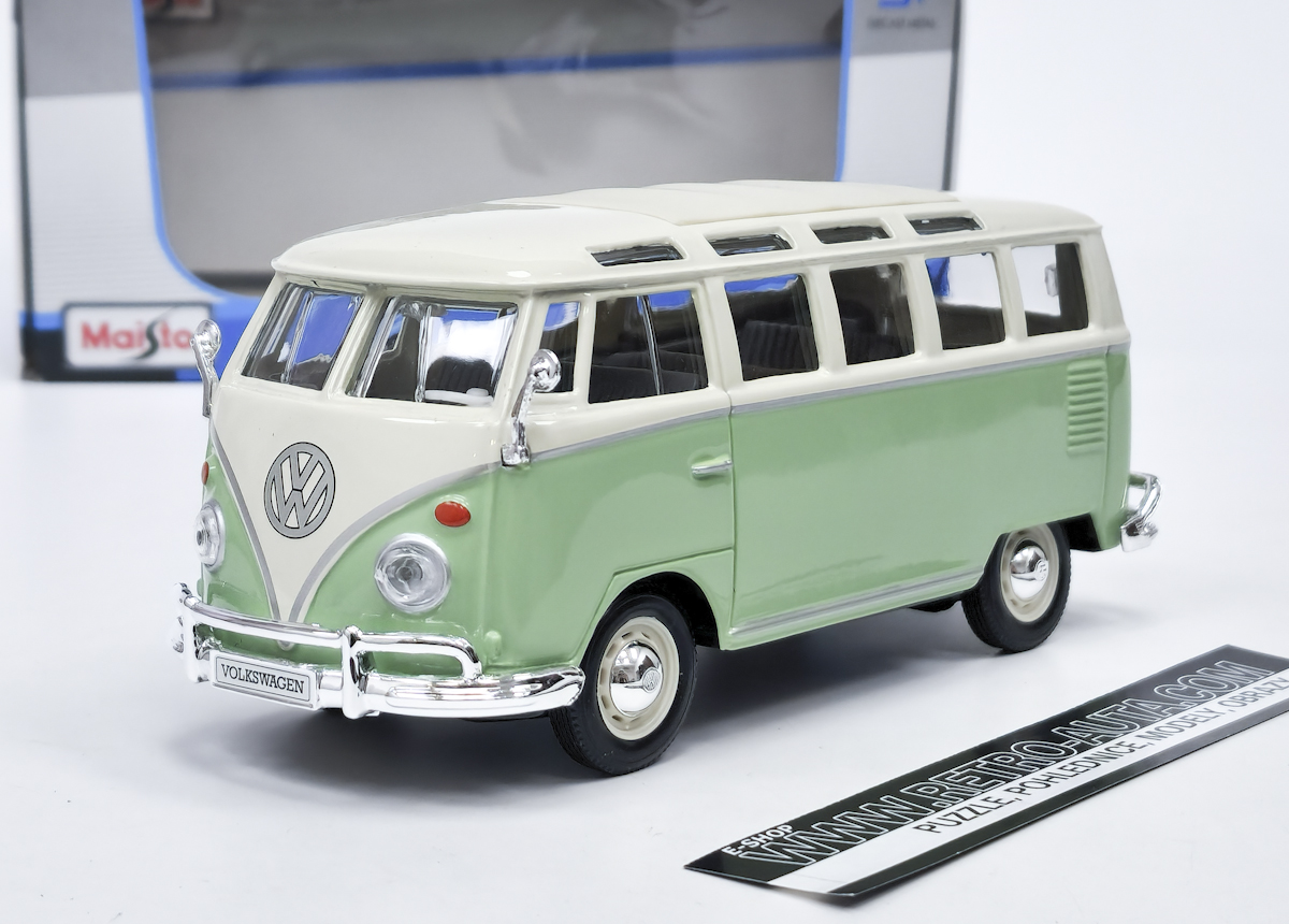 Volkswagen T1 Samba Bus - zelená/béžová Maisto 1:25