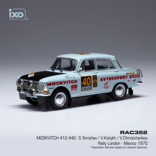 Moskwitsch 412, No.40, Rally London - Mexiko, 1970 Potapcikas/Lesovsk - IXO 1:43