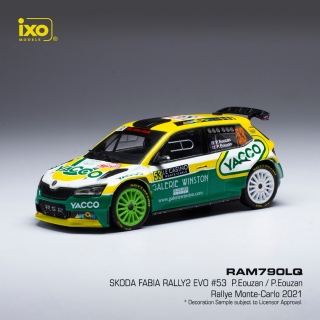 Škoda Fabia Rally 2 EVO No.53 P.Eouzan/P.Eouzan Rally Monte Carlo 2021- IXO 1:43