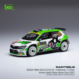 Škoda Fabia Rally 2 EVO No.25 Mikkelsen/Floene Rally Monte Carlo 2021 - IXO 1:43