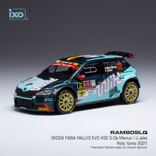 Škoda Fabia Rally2 EVO #32 G.De Mevius / J.Jalet Rally Ypres 2021 IXO 1:43