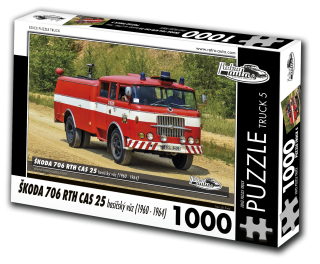 Puzzle TRUCK 05 - ŠKODA 706 RTH CAS 25 hasičský vůz (1960 - 1964) 1000 dílků