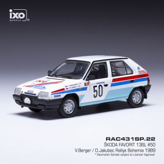 Škoda Favorit 136 L no.50 Rallye Bohemia 1989 V.Berger/O.Jakubec IXO 1:43