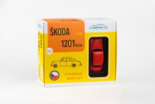 Škoda 1201 (1956) 1:43 - Taxi - Stavebnice - Červená Oranžová
