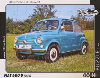 Puzzle č. 49 - FIAT 600 D (1964) 40 dílků