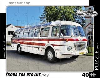 Puzzle BUS 04 - ŠKODA 706 RTO LUX (1965) 40 dílků