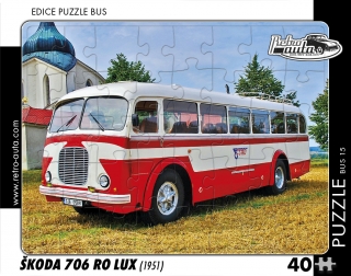 Puzzle BUS 15 - ŠKODA 706 RO LUX (1951) 40 dílků