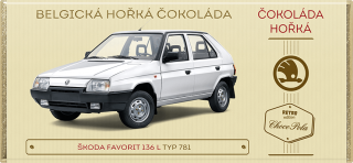 Škoda Favorit 136 L, typ 781 (1991) - hořká čokoláda 100 g 