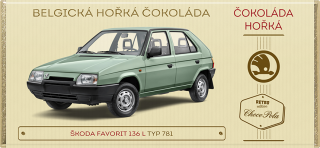 Škoda Favorit 136 L, typ 781 - hořká čokoláda 100 g