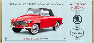 Škoda Felicia, typ 994, Červená - mléčná čokoláda 100 g