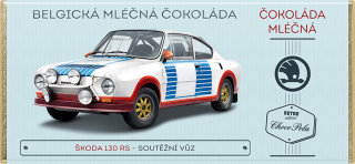 Škoda 130 RS, soutěžní vůz - mléčná čokoláda 100 g