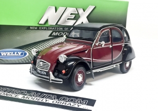 Citroën 2CV 6 Charleston - tmavě červená/černá 1:24