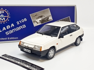 Lada Samara 2108 (1989) Bílá - šedý interiér 1:18 