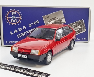Lada Samara 2108 (1989) Červená - šedý interiér 1:18 