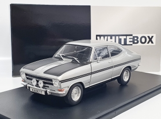 Opel Kadett B Rallye - Stříbrná/Černá matná - WhiteBox 1:24