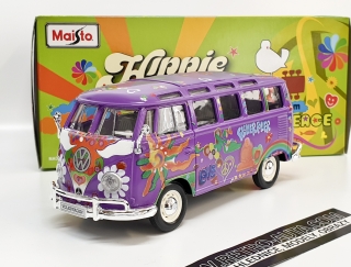 Volkswagen T1 Samba Bus - Hippie série (fialová) 1:24