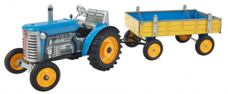 Traktor ZETOR s valníkem - modrý – kovové disky kol