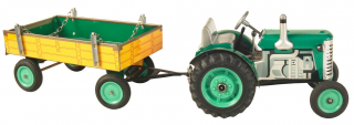Traktor ZETOR s valníkem zelený– plastové disky kol