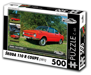 Puzzle č. 60 - ŠKODA 110 R COUPE (1971) 500 dílků