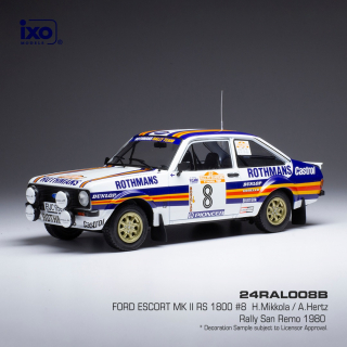 FORD ESCORT MK II RS 1800 #8 Rally San Remo 1980 H.Mikkola / A.Hertz 1:24