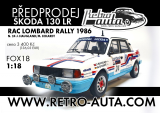 Škoda 130 LR n. 24 RAC Lombard rally 1986 FOX18 1:18 