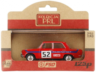 Fiat 125p RALLY - červená DAFFI 1:43