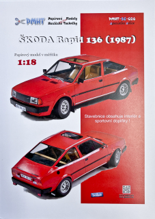  ŠKODA  Rapid 136 (1987) - papírový model 1:18