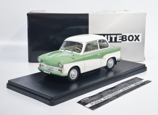 Trabant P 50 bílá/zelená 1:24 WHITEBOX