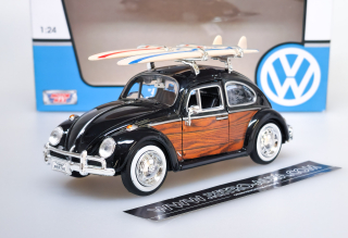 Volkswagen Beetle Surf - Černá/hnědá MOTORMAX 1:24 