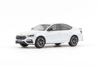 Škoda Octavia IV RS (2020) - Bílá Moon Metalíza ABREX 1:43