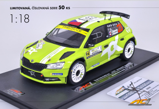 Škoda Fabia Rally2 evo no.23 Rally Monza 2020 J.Kopecký/J.Hloušek ACL 1:18
