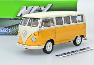 Volkswagen T1 Bus (1963) Tmavě žlutá/béžová Welly 1:18