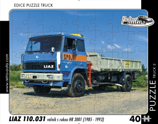 Puzzle TRUCK 02 - Liaz 110.031 valník s rukou HR 3001 (1985 - 1993) 40 dílků