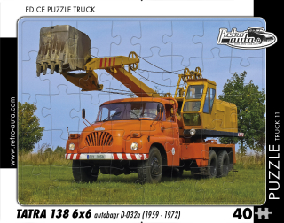Puzzle TRUCK 11 - Tatra 138 6x6 autobagr D-032a (1959 - 1972) 40 dílků