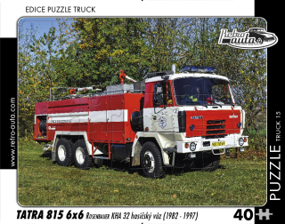 Puzzle TRUCK 15 - Tatra 815 6x6 Rosenbauer  hasičský vůz (1982 - 1997) 40 dílků