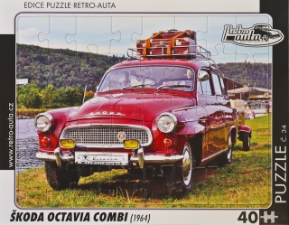 Puzzle č. 34 - ŠKODA OCTAVIA COMBI (1964) 40 dílků