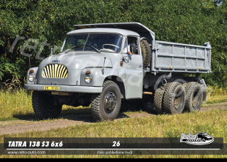 Pohlednice TRUCK č. 26 - Tatra 138 S3 6x6 (1959 - 1972)