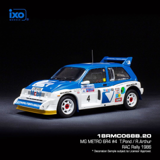 MG Metro 6R4 #4 T.Pond/R.Arthur RAC Rally 1986 IXO 1:18