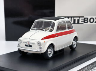 Fiat 500 (1960) Bílá/červená Whitebox 1:24
