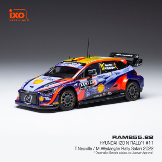 Hyundai i20 N Rally1 #11 T.Neuville/M.Wydaeghe WRC Safari Rally 2022 IXO 1:43