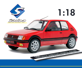 Peugeot 205 GTI Mk1 (1988) Red - SOLIDO 1:18
