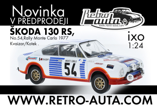 Škoda 130 RS,No.54, Rallye WM, Rally Monte Carlo, Kvaizar/Kotek, 1977 IXO 1:24