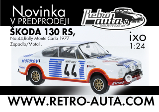 Škoda 130 RS No.44, Rallye WM, Rally Monte Carlo, Zapadlo/Motal 1977 IXO 1:24