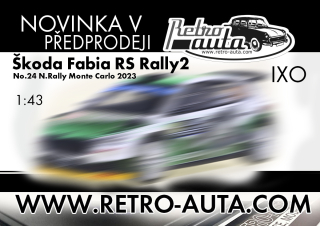 Škoda Fabia RS Rally2 No.24 N.Gryazin/K.Aleksandrov Rally Monte Carlo 2023 IXO 1:43