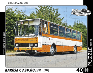 Puzzle BUS 21 - KAROSA C 734.00 (1981 - 1997) - 40 dílků