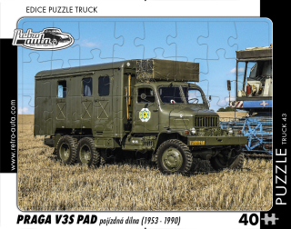 Puzzle TRUCK 43 - Praga V3S PAD pojízdná dílna (1953 - 1990) - 40 dílků